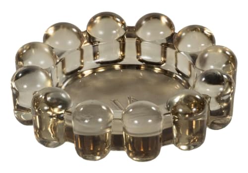 Home Collection Original Smoky Glass Large Bubble Candle Dish | Votive and Candle Plate, Pillar Holder, Diffuser Base, Wax Catcher, Decorative Tray, Jewelry Catchall, Tablescape Accent - color: Smoke, size: Large