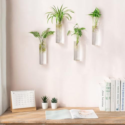 Mkono Propagation Station Wall Planter Hanging Glass Tubes Flower Vase Set