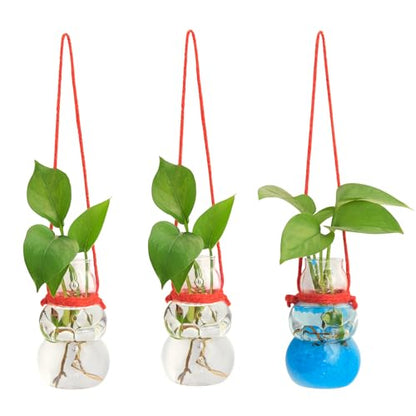 XXXFLOWER Wall Hanging Propagation Stations with Luminous Sand 3 Pc Snowman | Christmas Decor Home Garden Office Hanging Planters for Indoor Plants Gifts for Plant Lovers（Plant NOT Included） - size: 3 Snowman
