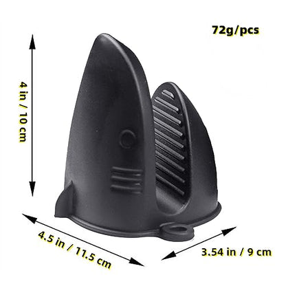 Oven Mitts，Mini Oven Gloves Silicone Heat Resistant Cooking Pinch Mitts Potholder for Air Fryer Kitchen Cooking & Baking (Black) - color: Black