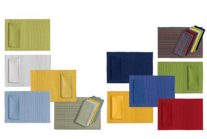 DII Basic Everyday Ribbed Tabletop 100% Cotton, Placemat Set, 13x19, Tango Red, 6 Piece - color: Tango Red, size: 13x19"