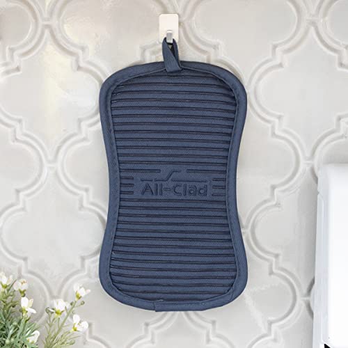 All-Clad Premium Pot Holder & Hot Pad: Heat Resistant to 500 Degrees - 100% Cotton, 10"x6.25" Hot Pad for Kitchen and Barbeque, (2-Pack), Indigo - color: Indigo, size: 2 Pack