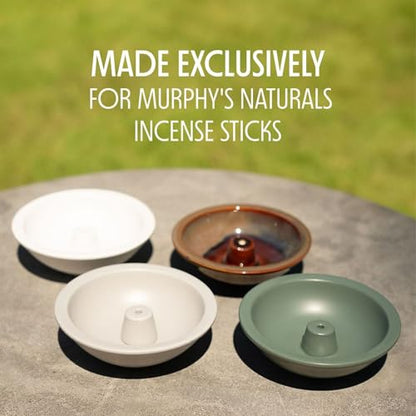 Murphy’s Naturals Stoneware Incense Stick Holder, Cloud White, 4.5” Ash Catcher for Outdoor Use, Durable & Stylish Design for Easy Clean-Up, 2-Pack - size: 2 Pack