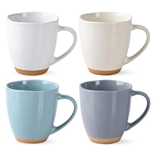 AmorArc 12oz Coffee Mugs, Ceramic Coffee Mugs set of 4 for Man, Woman, Dad, Mom, Modern Coffee Mugs with handle for Latte/Cappuccino/Milk/Cocoa. Dishwasher&Microwave Safe,Multi-Color - color: Multicolor, size: Set of 4