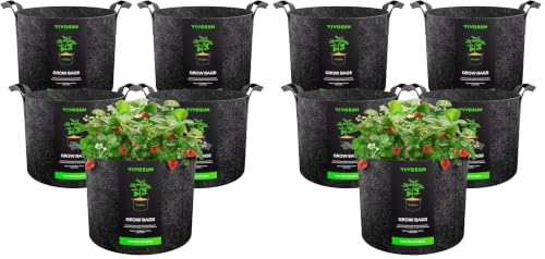 VIVOSUN 10-Pack 15 Gallon Plant Grow Bags, Heavy Duty Thickened Nonwoven Fabric Pots with Handles - color: Black, size: 15 Gallons (Pack of 2)