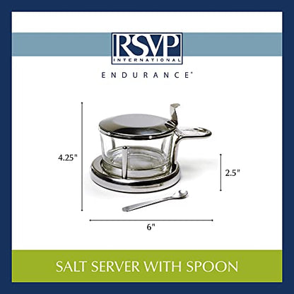 RSVP Stainless Steel Endurance Salt Server with Spoon