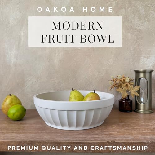 OAKOA Concrete Bowl - Cement Bowl for Coffee Table - Decorative Fruit Bowl | Key Bowl for Entryway Table - Organic Modern Home Decor - Purse Bowl - Stone Fruit Bowl - Centerpiece Bowl