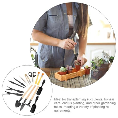 TOYANDONA 15pcs Succulent Gardening Hand Tools Set for Indoor Plants and Flower Pots, Small Portable Potting Tools for Transplanting, Digging, Weeding, and Watering