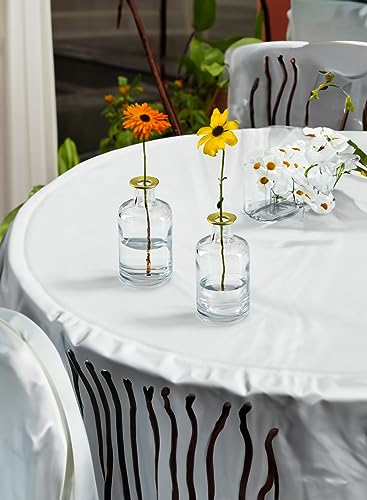 Serene Spaces Living Set of 6 Bud Vases with Gold Tip, Tealight, Pillar Holder, Decorative Vase, Ideal for Wedding, Birthday, Thanksgiving, Christmas - size: Set of 6