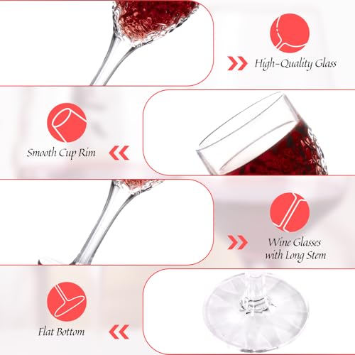 KAMMAK Crystal Red Wine Glasses Set of 2, 8.3 oz Stemmed Glasses, 782N | Hand Blown, Bordeaux Wine Glasses, Thin Rim & Long Stem, Red & White, Daily Use, Wedding or Birthday Gift for Women - size: 7KPSP782N