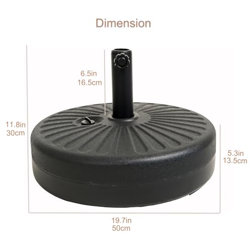 C-Hopetree 78 lb Heavy Duty Water Fillable Base Stand for Patio Outdoor Market Table Umbrella, Black - size: 78lb
