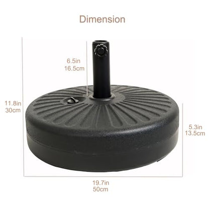 C-Hopetree 78 lb Heavy Duty Water Fillable Base Stand for Patio Outdoor Market Table Umbrella, Black - size: 78lb