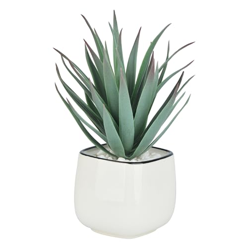 Artificial Succulents in Pots - Small Fake Plants Mini Succulent Agave Faux Plants Indoor for Boho Bathroom Decor, Bedroom, and Coffee Table Office Farmhouse Decoration