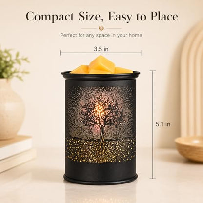 Metal Wax Melt Warmer Tree Candle Wax Warmer for Scented Wax Melter | Electric Wax Melts Wax Cubes Black Candle Lamp for Home Office Decor,Wax Burner as Gifts for Mom Grandma Women Girls - style: Tree