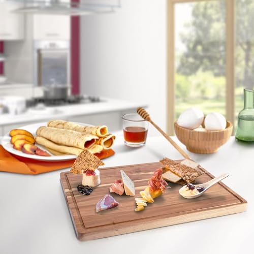 GAOMON Acacia Extra Large Wood Cutting Board, 1.2 Inches Thick Butcher Block, Reversible Wooden Kitchen Block, over Stove Cutting Board, with Side Handles and Juice Grooves, 24 x 18 Inch - size: 24.8"L x 18.8"W