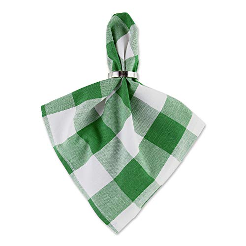DII Buffalo Check Collection, Classic Farmhouse Cloth Napkin Set, 20x20, Green & White, 6 Piece - color: Green & White, size: 20" x 20" (Set of 6)