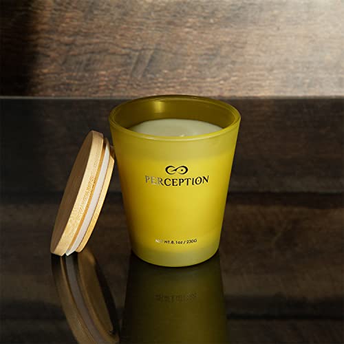 PERCEPTION AROMAS Luxury Scented Candle | Bamboo Jasmine | Hand Poured Soy Wax Candle with Gift Box | Elegant Fragrances | 50 Hour Burn Time (8.1 oz) - color: Bamboo Jasmine