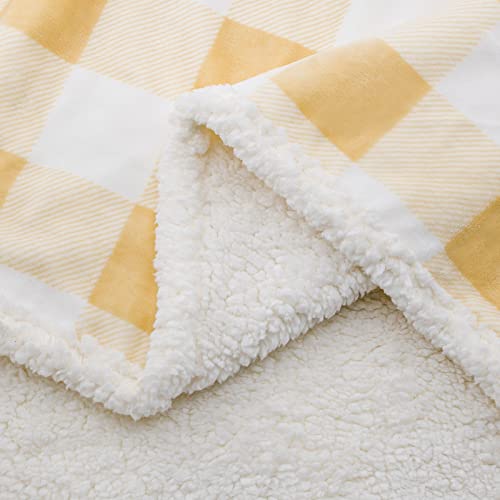 BEAUTEX Christmas Sherpa Fleece Twin Blanket Soft Warm Buffalo Plaid | Plush Blanket & Throw, Winter Cozy Fuzzy for Couch, Sofa, Bed (Beige, 60" x 80") - color: Beige, size: Twin-60"x80"
