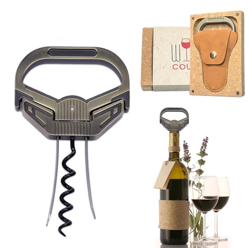 Sleek-3Q 3-in-1 Ah So Wine Opener & Two Prong Cork Remover | Vintage cork saver,3-IN-1 versatility,Sleek-3Q Design,Reliable Steel,Portable with Sheath - color: Sleek-3Q