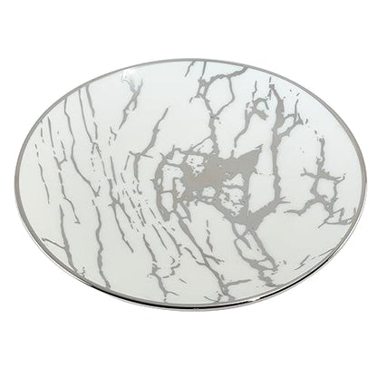 Certified International Matrix Silver Plated 6" Luncheion/Canape Plates Set of 6 Assorted Designs