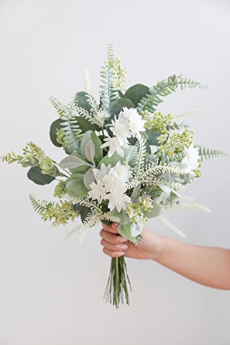 Serra Flora Artificial Greenery Spray Box Set(Pack of 46pcs) with 7 Kinds of DIY Wedding Bouquet Filler Table Centerpieces and Floral Arrangement (Dusty Green) - color: Dusty Green