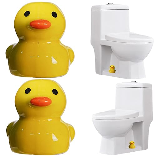 FKOG Ceramic Duck Toilet Bolt Caps, Cute Duck Toilet Bolt Covers, Toilet Replacement Parts Decorative Bathroom Accessory Universal Fit, EASY TO INSTALL (Duck) - color: Duck