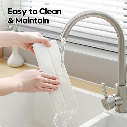 2 Pack Diatomite Stone Sink Tray, Water Absorbing Mat for Kitchen & Bathroom Counter, Quick Dry Soap Dish Makeup Vanity Caddy,Sponge Holder Organizer, White - 2pcs of 9"x 3.5" - color: 2 Pcs - White - 9"x 3.5"