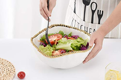 Pampa Bay Salerno Porcelain Salad Bowl (White) - color: White