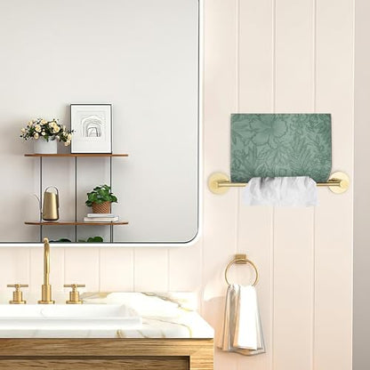 Leather Cover for Disposable Paper Hand Towel Box, Compatible with Kleenex Paper Hand Towel(1-Carved Dark Green) - color: 1-carved Dark Green