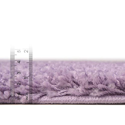 Unique Loom Solid Shag Collection Area Rug (2' x 3' 1" Rectangle, Lilac) - color: Lilac, size: 2' x 3'1" (Rectangular)