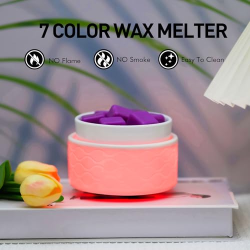 ElusiaKa Ceramic Wax Melt Warmer with Large Melting Dish 7-Color Changing - color: Multi Color