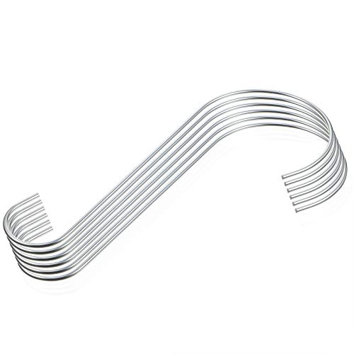Hotop 6 Pieces Heavy Duty Big S Hooks Bird Feeder Garden Rustproof Stainless Steel Hook for Tree Branch, Kitchen, Bird House, Plants, Baskets, Lanterns and Bicycles(12 Inch,Silver) - color: Silver, size: 12 Inch