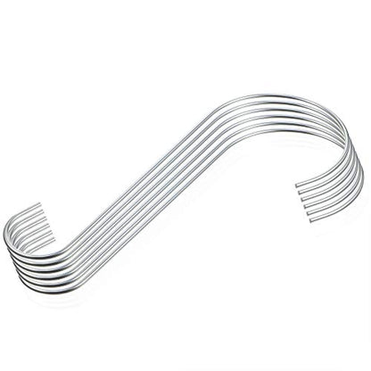 Hotop 6 Pieces Heavy Duty Big S Hooks Bird Feeder Garden Rustproof Stainless Steel Hook for Tree Branch, Kitchen, Bird House, Plants, Baskets, Lanterns and Bicycles(12 Inch,Silver) - color: Silver, size: 12 Inch