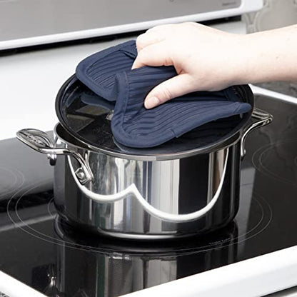All-Clad Premium Pot Holder & Hot Pad: Heat Resistant to 500 Degrees - 100% Cotton, 10"x6.25" Hot Pad for Kitchen and Barbeque, (1-Pack) - color: Indigo, size: 1 Pack
