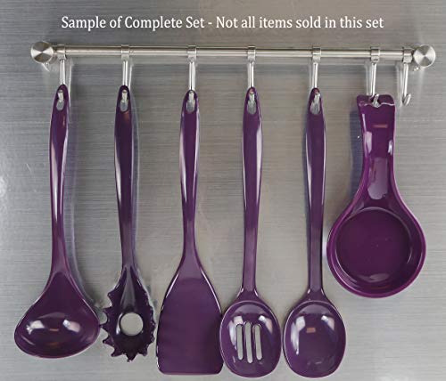 Spatula, Turner for Non-stick pans, Heat Resistant, Melamine Utensil with Ergonomic Handle, 11 inch, Set of 6 by Reston Lloyd, Plum - color: Plum, size: 100% Melamine Spatula, Set of 6