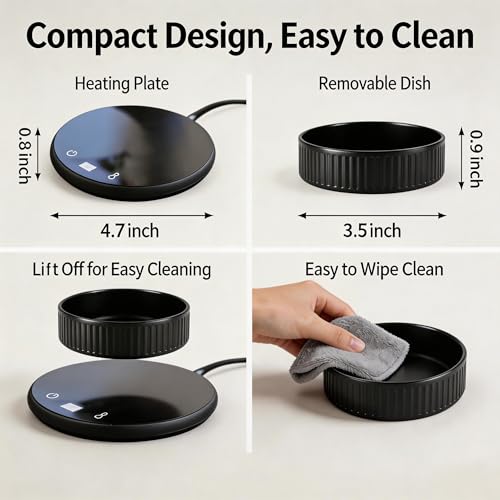 Electric Wax Melt Warmer with Timer, 3-in-1 Candle Warmer, Black | Wax warmer with 3 heat settings, 8-hour auto shut off, removable ceramic dish for wax cubes, jar candles and essential oils