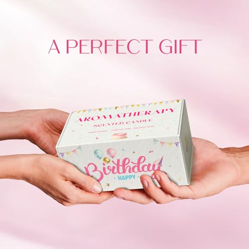 Birthday Candle, Scented Candles Gifts for Women, Soy Candle Gift Set, Pink Birthday Candles, 2 Pack Sweet Aromatherapy Candles for Celebration & Relaxing - color: Birthday Candle