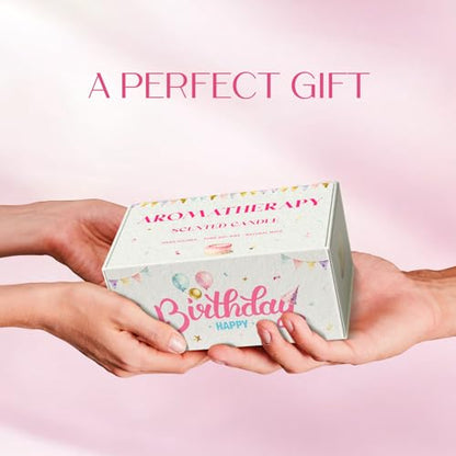 Birthday Candle, Scented Candles Gifts for Women, Soy Candle Gift Set, Pink Birthday Candles, 2 Pack Sweet Aromatherapy Candles for Celebration & Relaxing - color: Birthday Candle