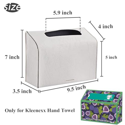 Leather Cover for Disposable Paper Hand Towel Box, Compatible with Kleenex Paper Hand Towel(1-Carved White) - color: 1-carved White
