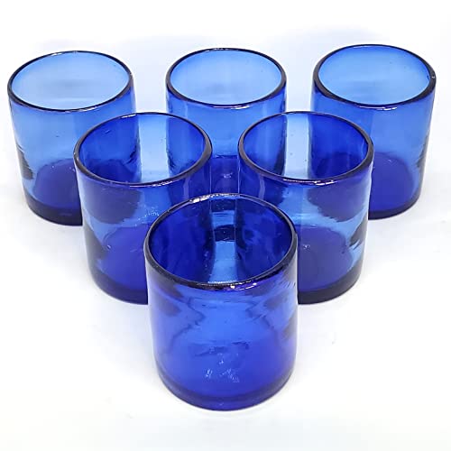 Solid Cobalt Blue 9 oz Short Tumblers (set of 6), Recycled Glass, Lead-free, Toxin-Free (9oz Tumbler) - color: Cobalt Blue, size: 9 oz