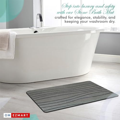 Stone Bath Mat for Bathroom – Diatomaceous Earth Quick Dry Bath Mat, Non Slip, Mold Resistant Stone Shower Mat (24×16" Grey) - color: Grey