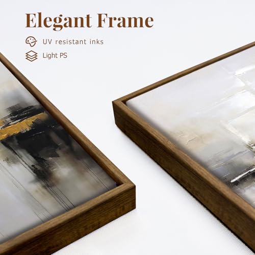 Zessonic Neutral Abstract Landscape 3D Textured Modern Wall Art,24"x36"x3 | Black and Brown Grunge Mid Century Wabi Sabi Art Print Canvas Set for Home Office Living Room Bedroom Hallway, Ready to Hang - color: Neutral Abstract, size: 24" x 36"x3 Panels