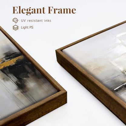 Zessonic Neutral Abstract Landscape 3D Textured Modern Wall Art,24"x36"x3 | Black and Brown Grunge Mid Century Wabi Sabi Art Print Canvas Set for Home Office Living Room Bedroom Hallway, Ready to Hang - color: Neutral Abstract, size: 24" x 36"x3 Panels