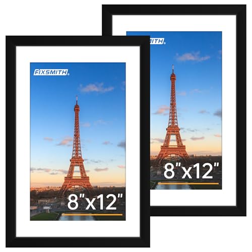 8x12 Picture Frame Set of 2, Photo Frame with HD Plexiglass, Display Pictures 6x8 with Mat or 8x12 Without Mat, Black Picture Frames Collage Wall Decor, Gallary Wall Frame - color: Black, size: 8"×12"