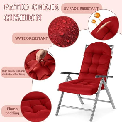 Yddsky Adirondack Chair Cushion, Rocking Cushions 44x19.4x4 inch, High Back Patio Recliner Cushion of Upper and Lower with Ties, Sunscreen and Fade-Resistant Red,2 - color: Red
