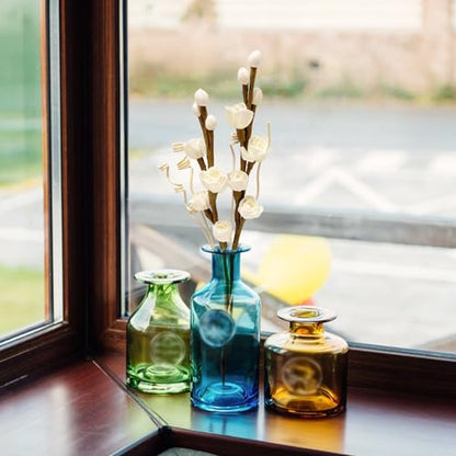Reed Diffuser Sticks, Flower Sticks Set,White Rose Wood Flower, Reed Diffuser for Home, for Bedroom, Office Bathroom Shelf Decor