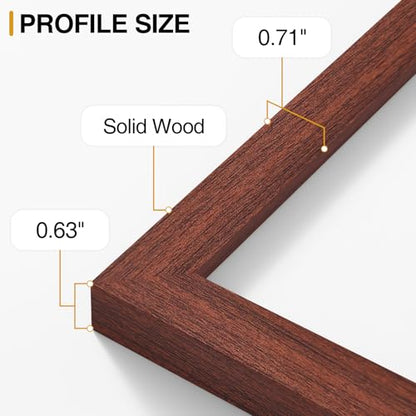 Vittanly Solid Wood 8x10 Picture Frames Set of 4, Brown | 5x7 Picture Frame with Mat, Gallery Wall Frame Set, 8 x 10 Frame for Wall & Tabletop Display, Family, Pet, Christmas - color: Brown, size: 8x10