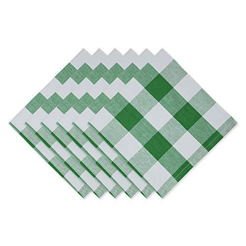 DII Buffalo Check Collection, Classic Farmhouse Cloth Napkin Set, 20x20, Green & White, 6 Piece - color: Green & White, size: 20" x 20" (Set of 6)