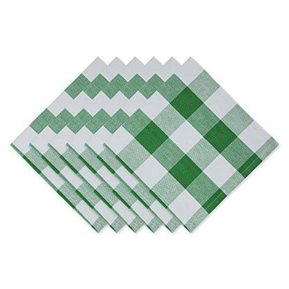 DII Buffalo Check Collection, Classic Farmhouse Cloth Napkin Set, 20x20, Green & White, 6 Piece - color: Green & White, size: 20" x 20" (Set of 6)