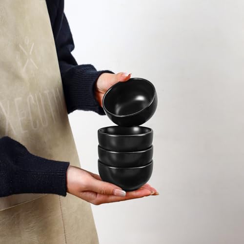 Selamica Ceramic Dipping Bowls 4 oz, Mini Dip Bowls Set of 6 for Sauce, Condiment, Side Dish, Charcuterie Board, Microwave Dishwasher Safe, Matte Black - color: Matte Black, size: 4 Oz